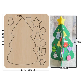  Новата Коледна елха Дървени печати за Scrapbooking C-713 Режещи Печати с различни размери