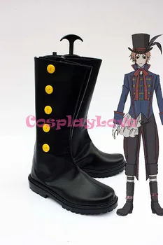 Обичай Черно Пуппер Капитанът на Cosplay Обувки Ботуши От Black Butler Kuroshitsuji Cosplay