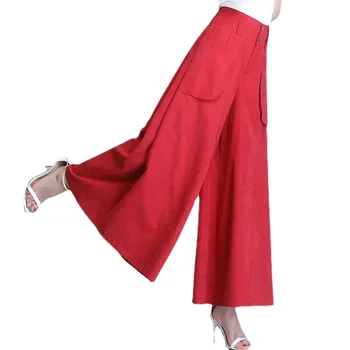  Пролет-лято нови широки панталони, дамски модни широки, свободни панталони с висока талия, женски