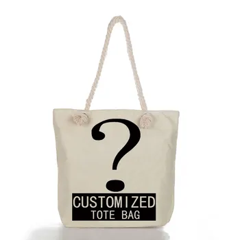  Самостоятелна Индивидуална Женска чанта-тоут от ленено полиестер С лого печат По Поръчка, Вашата пазарска чанта е с модел, Ръчна чанта на рамото 