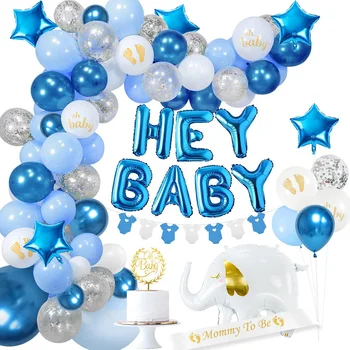  Сини Сребърни Декорации за детската душа, Син Металик, Определени за Гирлянди от Тестени топки, балони от фолио 