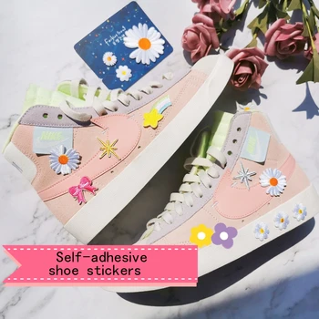  Сладък обувки за момичета с анимационни герои, декоративни ленти, етикети, креативна парусиновая обувки 