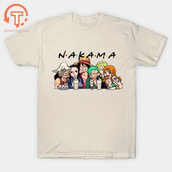  Твърди Мъжка тениска Тениска С Японското Аниме Накама Luffy Тениски Приятели Крал на Пиратите Блузи С Логото на Черепа Тениски Zoro Харадзюку Camisa