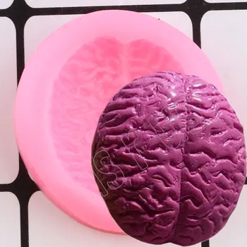  Хелоуин 3D Мозъка Силиконова Форма За Кексчета, в цилиндър, Скърпвам, Инструменти За Украса на Торта, Шоколадова Паста, под Формата на Бонбони, Глина, Смола, Форми