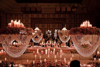  централните части на акрилни сватбената полилеи с височина 90 см за декорация на сватби и дома