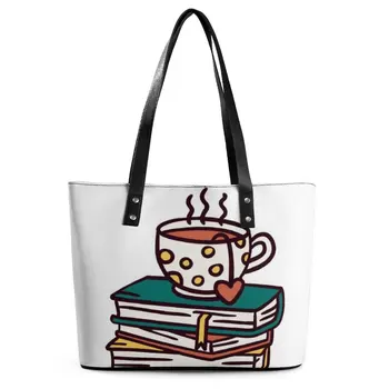  Чай и книга - лечебна рецепта за читателите Чанти Портретно чанта през рамо градинска графична чанта-тоут джобни улични чанти за ръце